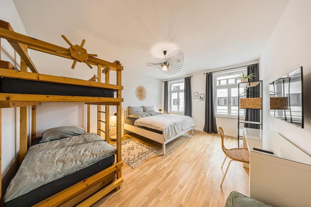 Stylisches Zentrales City-Apartment Mit 2 Balkonen Leipzig Eksteriør billede