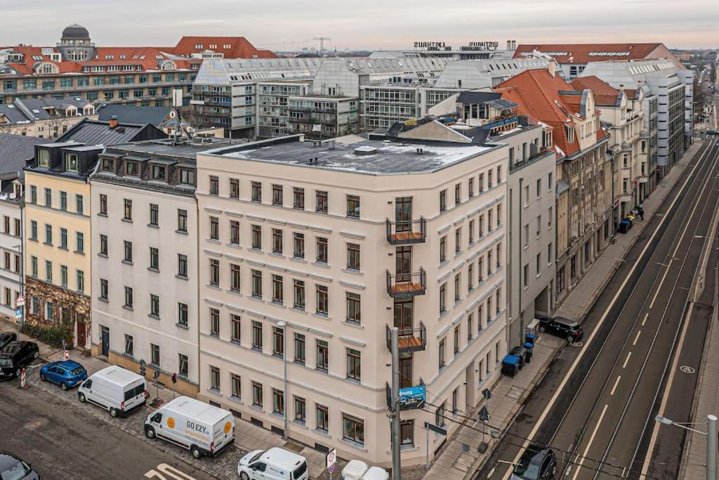 Stylisches Zentrales City-Apartment Mit 2 Balkonen Leipzig Eksteriør billede