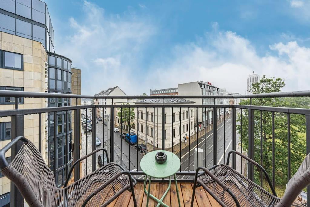 Stylisches Zentrales City-Apartment Mit 2 Balkonen Leipzig Eksteriør billede